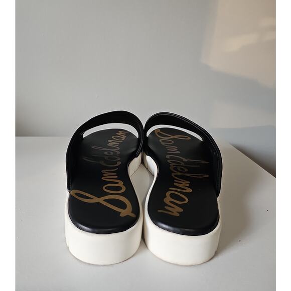 Sam Edelman Leia Sandals Leather Womens 8 Black Slip On Open Toe Comfort - Picture 9 of 11